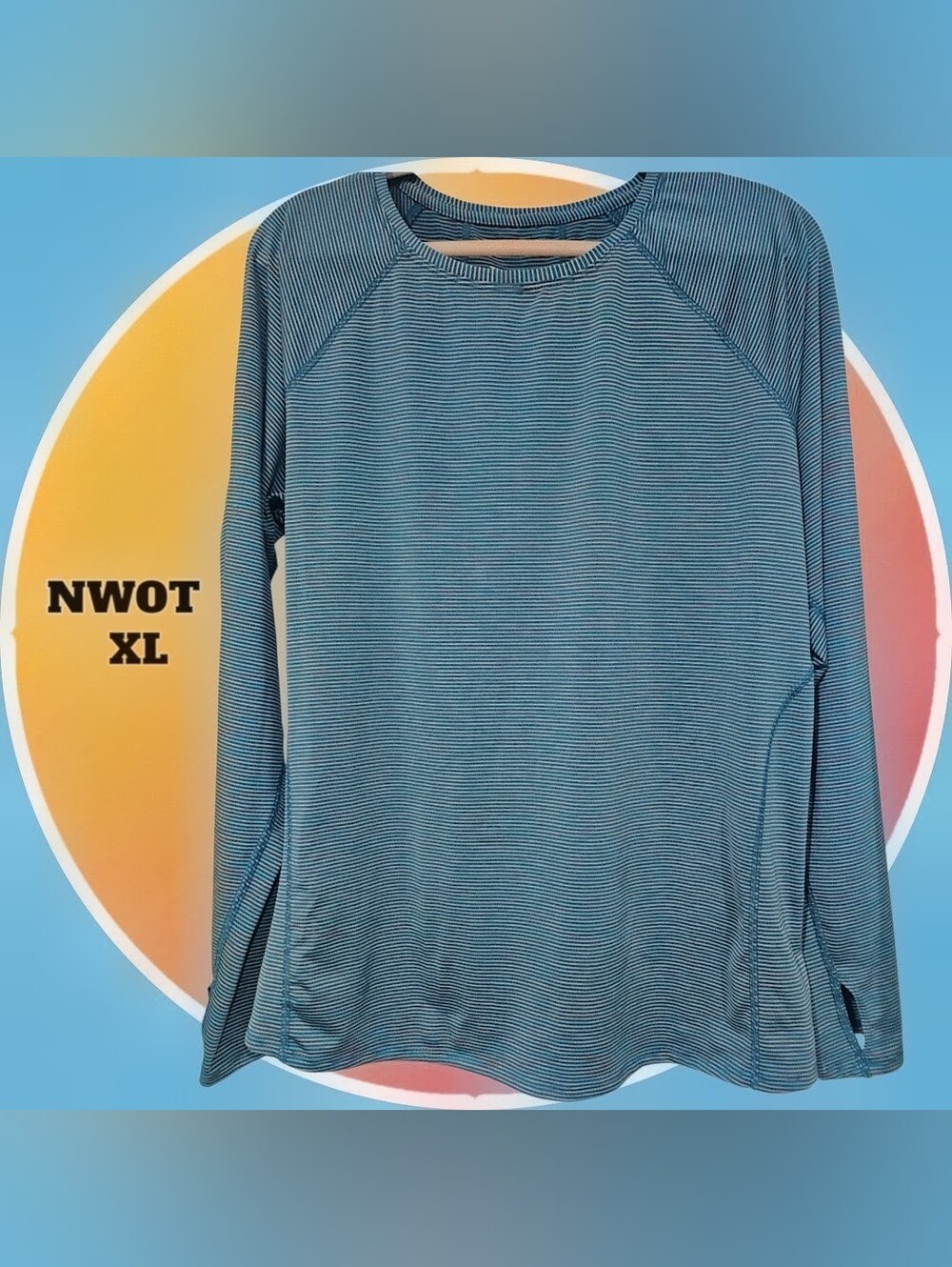 New Women's Long Sleeve Athletic Activewear DRI Tek T-Shirt w Flatlock Stitching